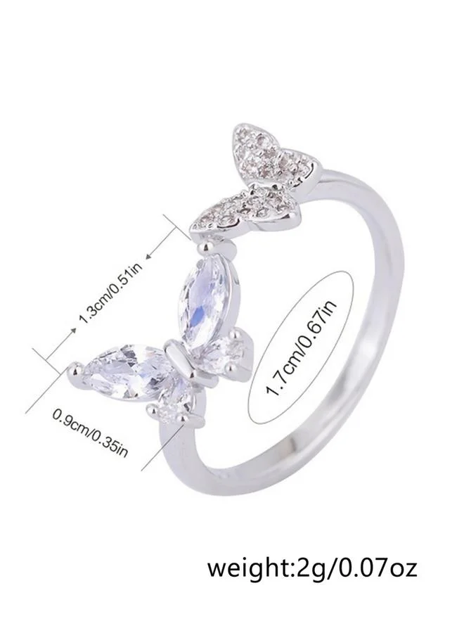 Take Two  Women Silver Butterfly Shape Ring for Women | Best Price UAE
